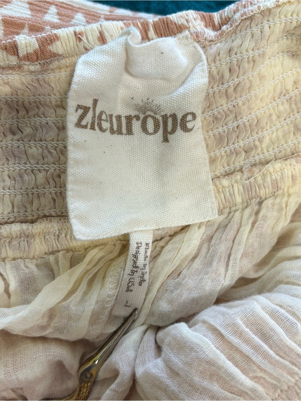 Anthropologie Z&L Europe Maxi Halter Neck Dress Beige Sz L Gauze Boho Festival - Picture 12 of 12
